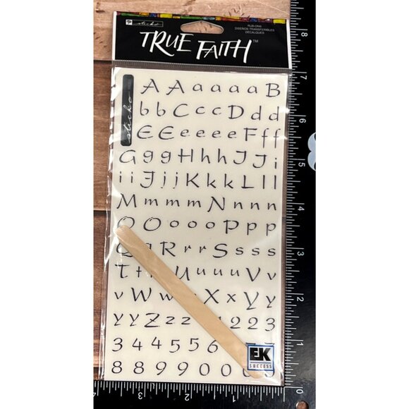 True Faith Alphabet RUB ON TRANSFER Set Numbers Crafting Scrapbooking STICKER - Picture 1 of 3